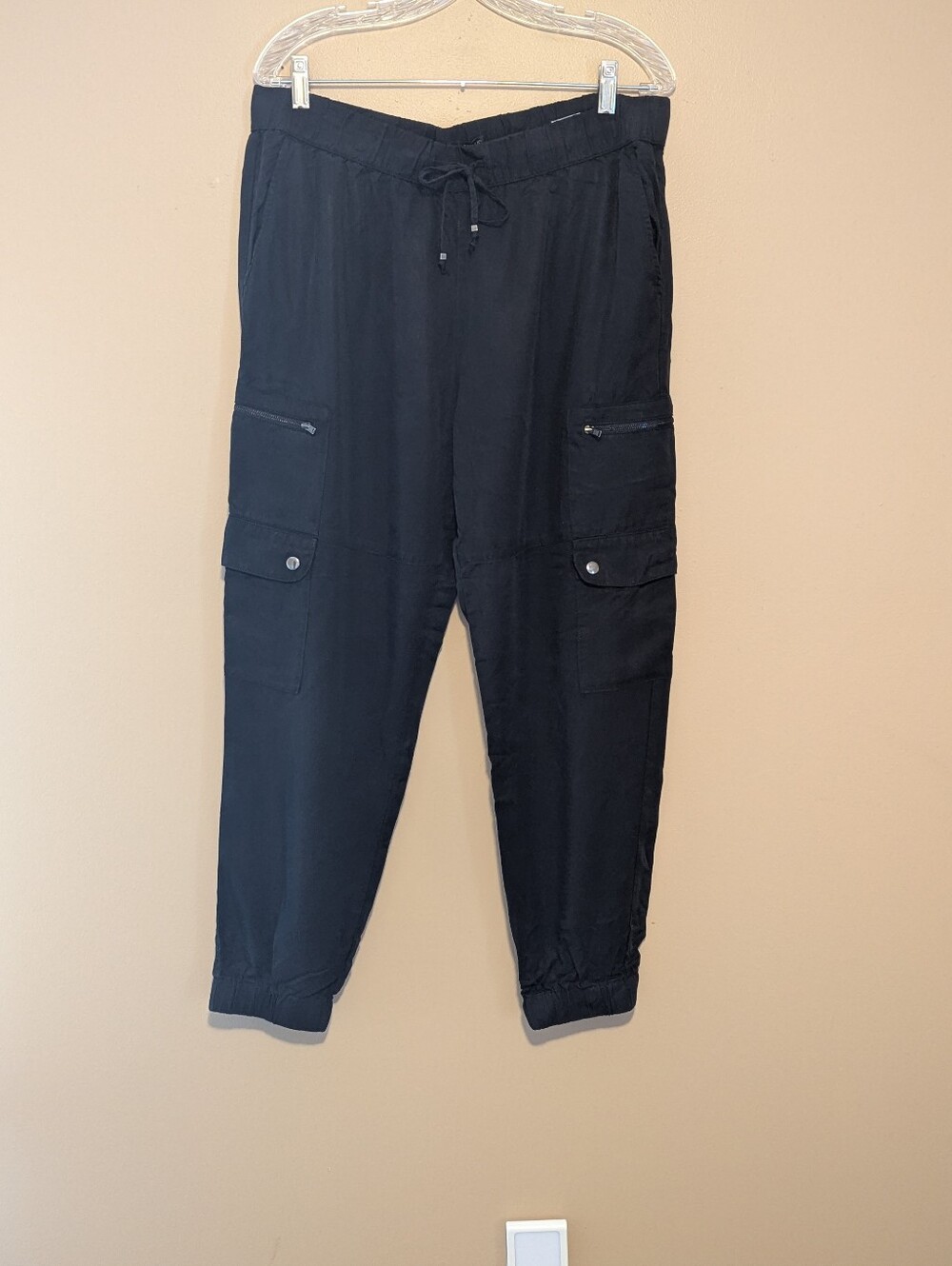 Banana Republic Black Tencel Cargo Jogger Pants